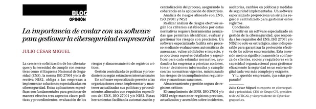 La importancia de contar con un software para gestionar la ciberseguridad empresarial